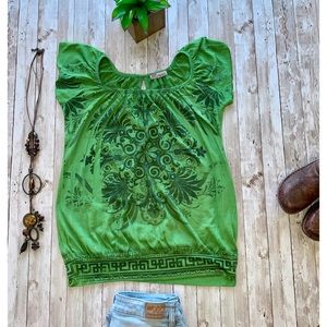 Julies Closet Maternity cap sleeve boho indie top